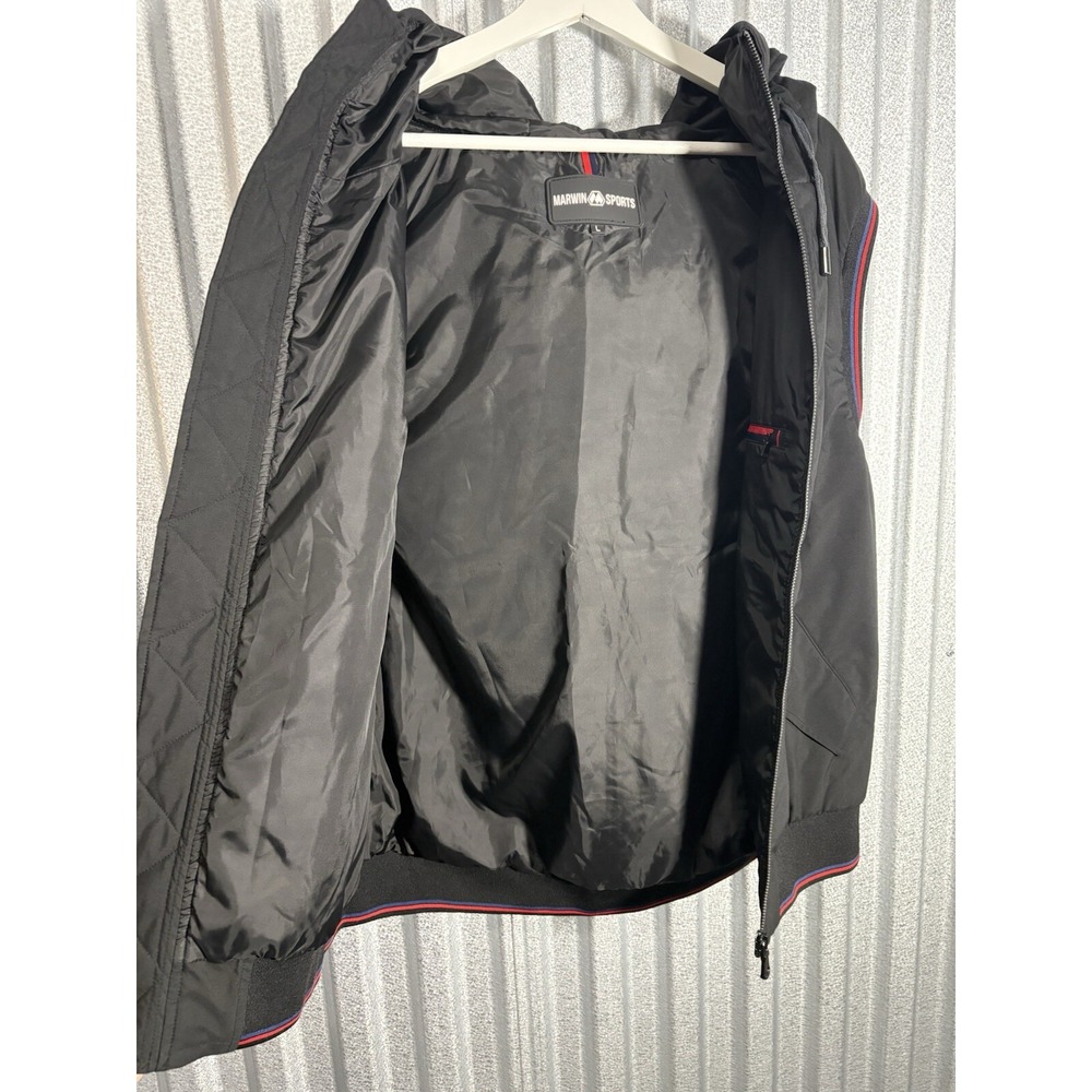 Marwin Sports Men Vest Large L Black Full Zip Hooded Sleeveless Gilet Pockets - Picture 7 of 11
